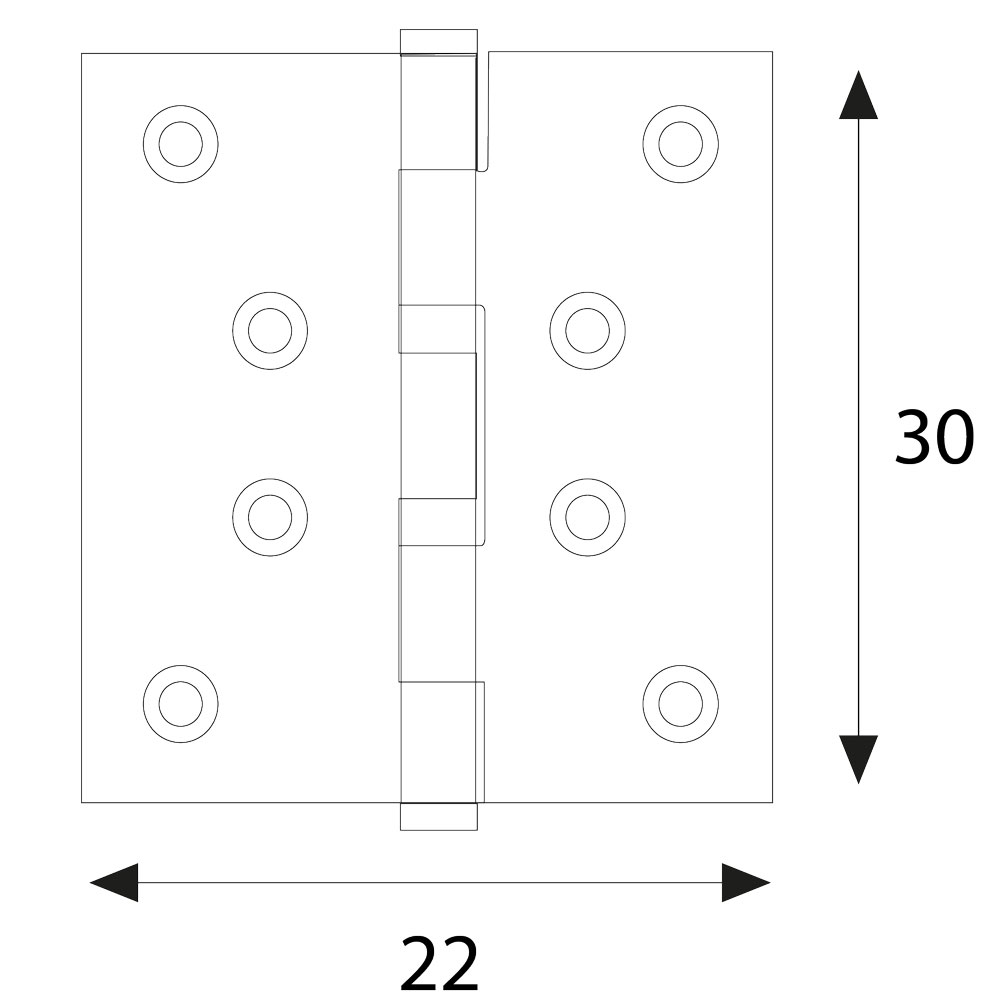 CERNIERA ZINCATA mm. 30x22 - pz. 4