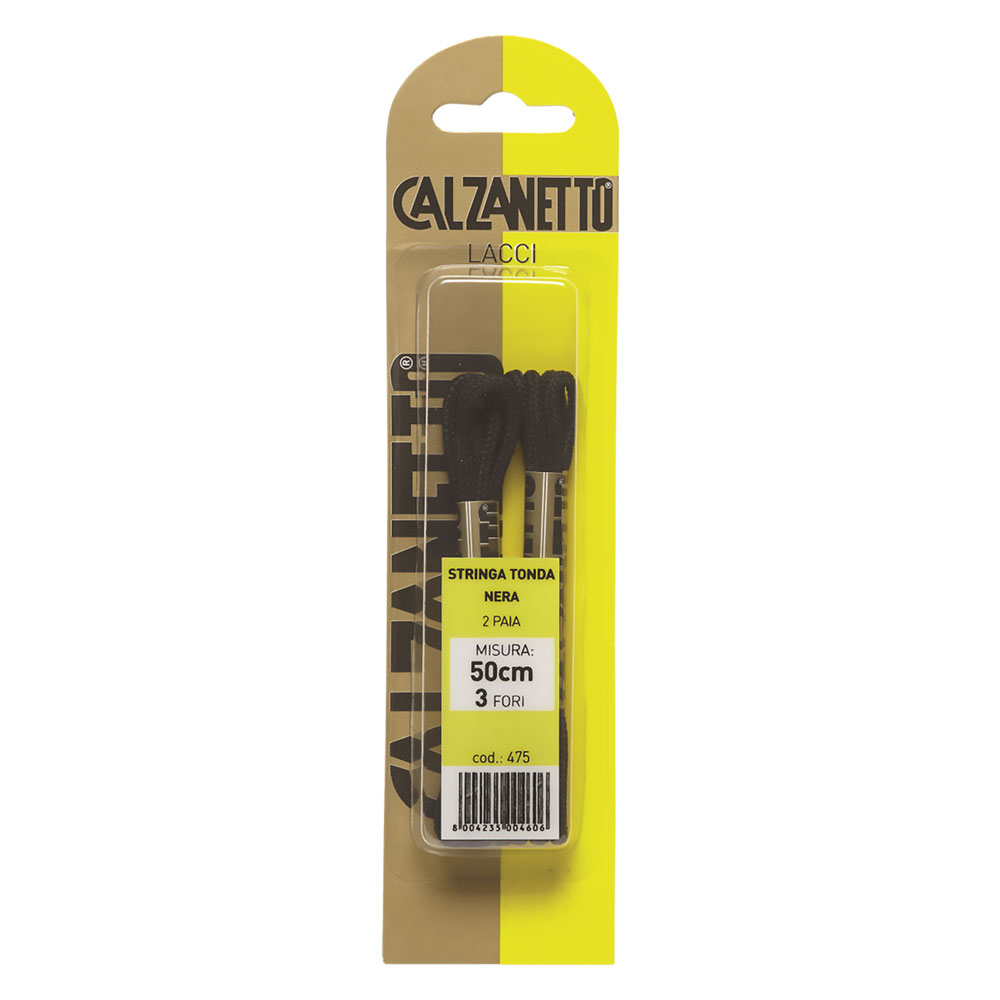 Lacci Tondi Cm.50 Neri - Blister 2 Paia - Modello: Cm.50 Neri - Blister 2 Paia-image