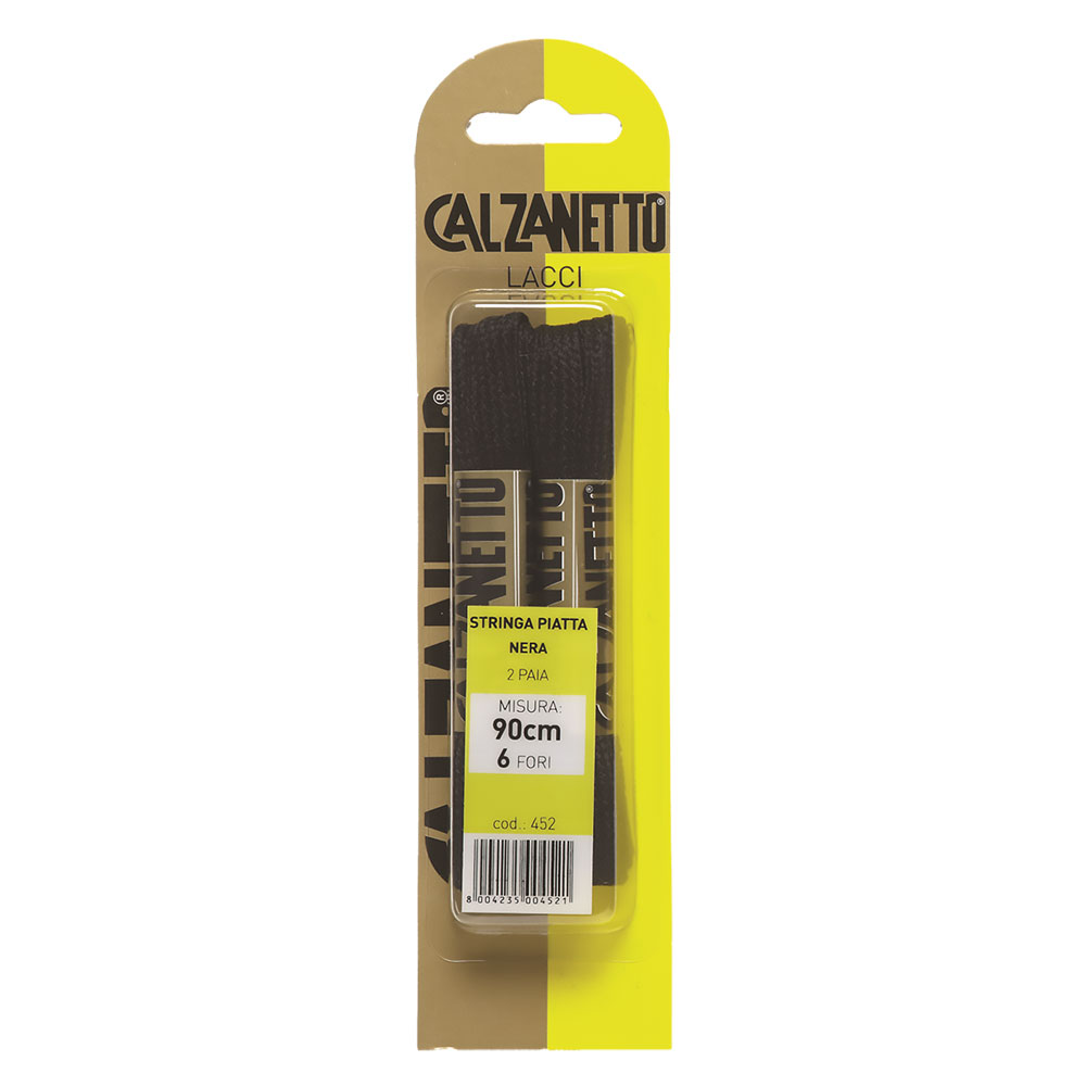 LACCI PIATTI cm.90 neri - blister 2 paia