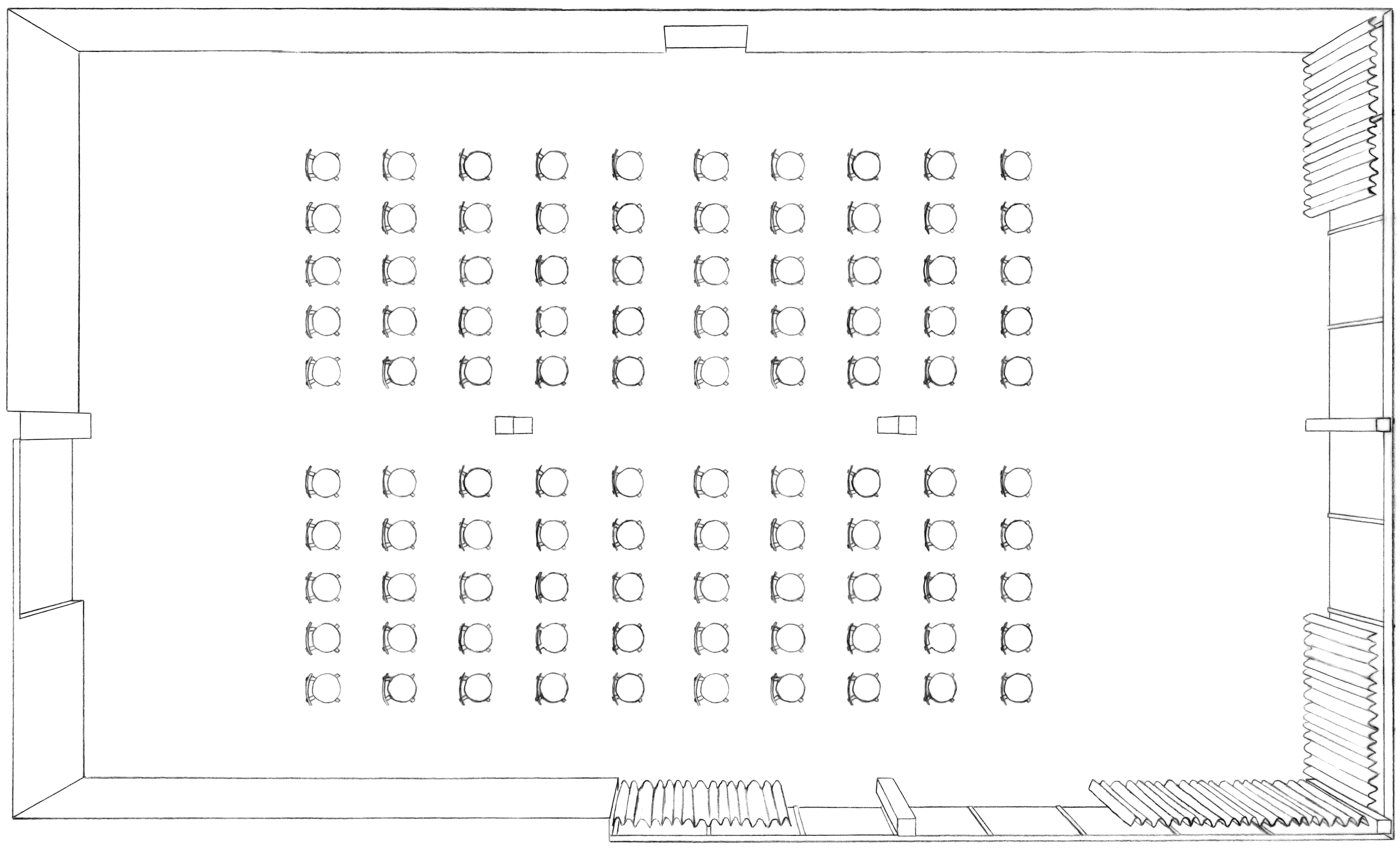 Multirummet with cinema seating