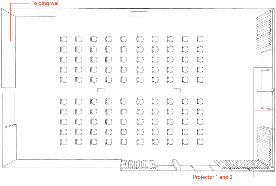 Multirummet with cinema seating