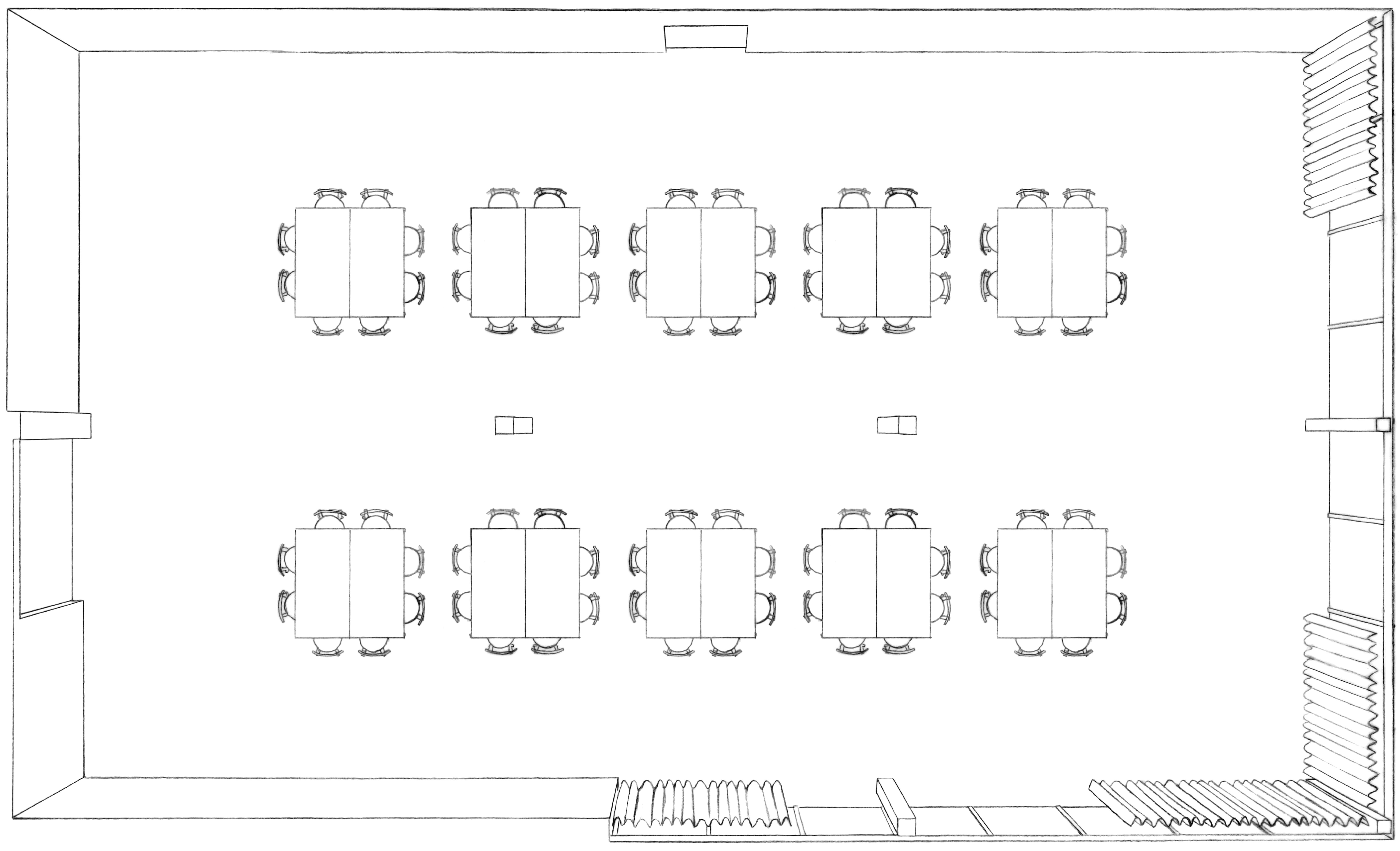 Multirummet with tables