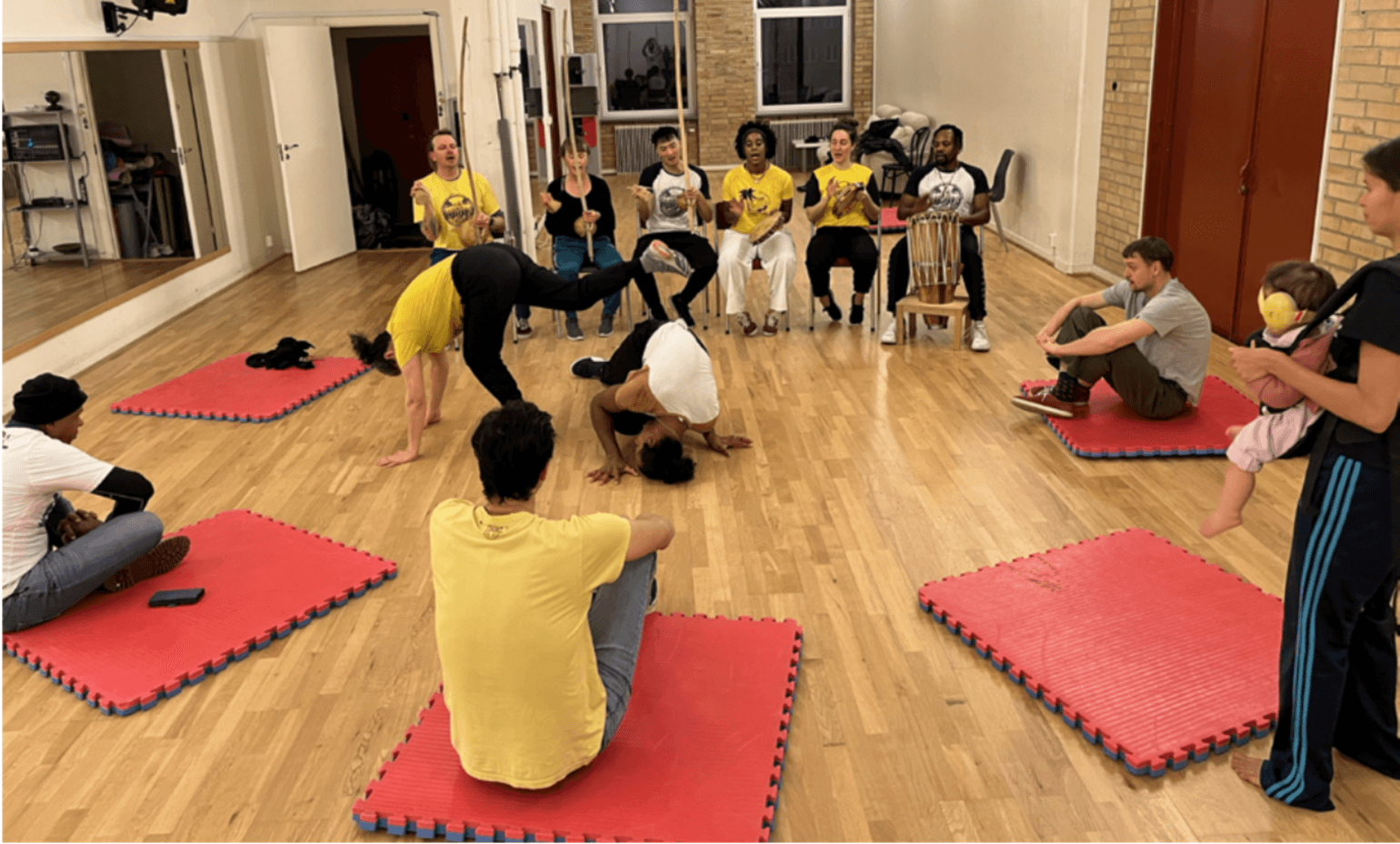 Capoeira circle (roda) in Angola Vive group in Malmö, Sweden, March2024. Source: Author.